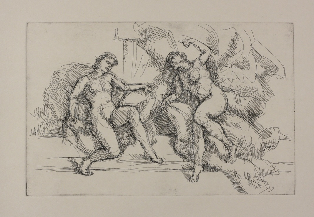 Orphic Annunciation; etching, 16 x 25 cm, 2017